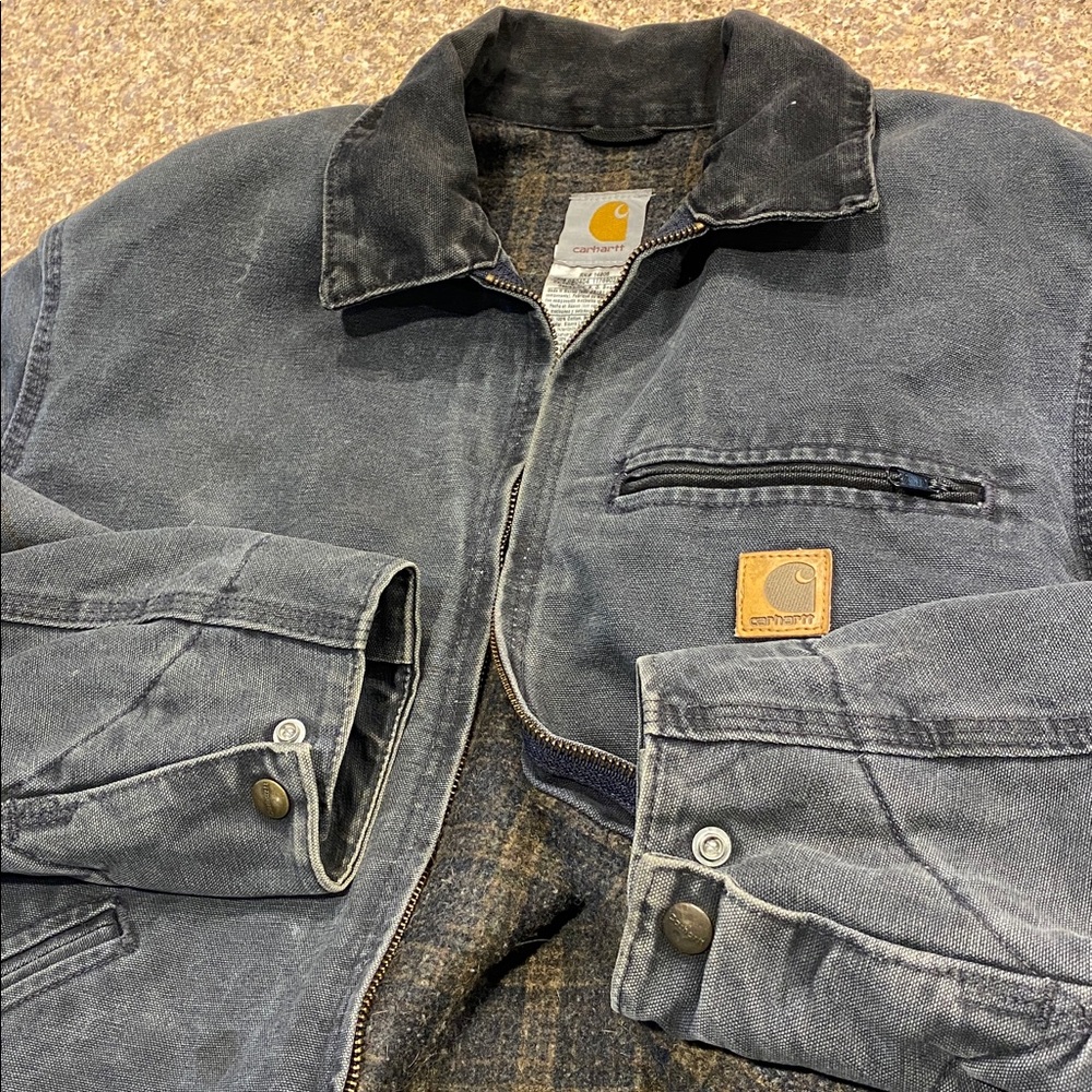 Carhartt Detroit Jacket J97 PTL Medium Petrol Work Wear Utility - Picture 6 of 17